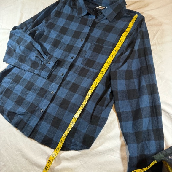 Grateful Dead Blue Plaid Flannel Shirt Skeleton Roses Graphic Womens Medium NWT - Picture 8 of 16